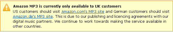 amazon.co.uk mp3 store alert